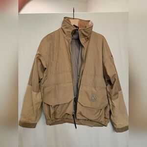 Vintage Columbia Hunting Jacket Mens Medium Beige 3 in 1 Removable Liner Canvas